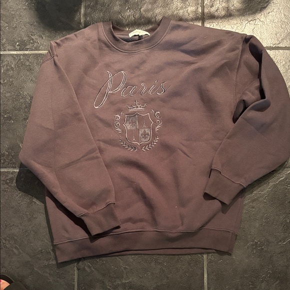 Paris Embroidered Women's Sweatshirt - Gray - Picture 1 of 3